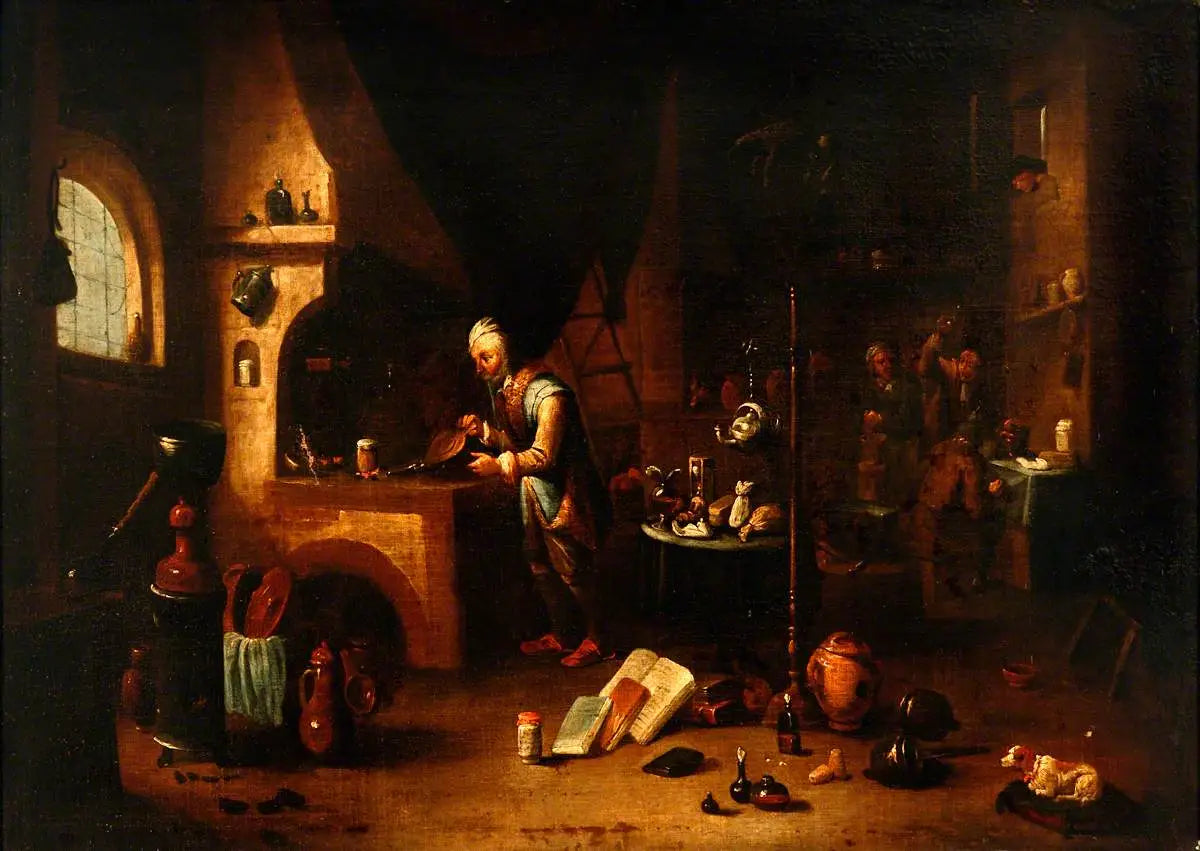 Un alchimiste dans son laboratoire - David Teniers le Jeune - Alpha Reproduction