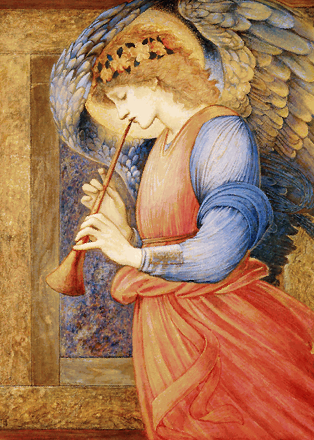 Un ange jouant du flageolet - Edward Burne-Jones image 1 reproduction réalisée par Alpha Reproduction