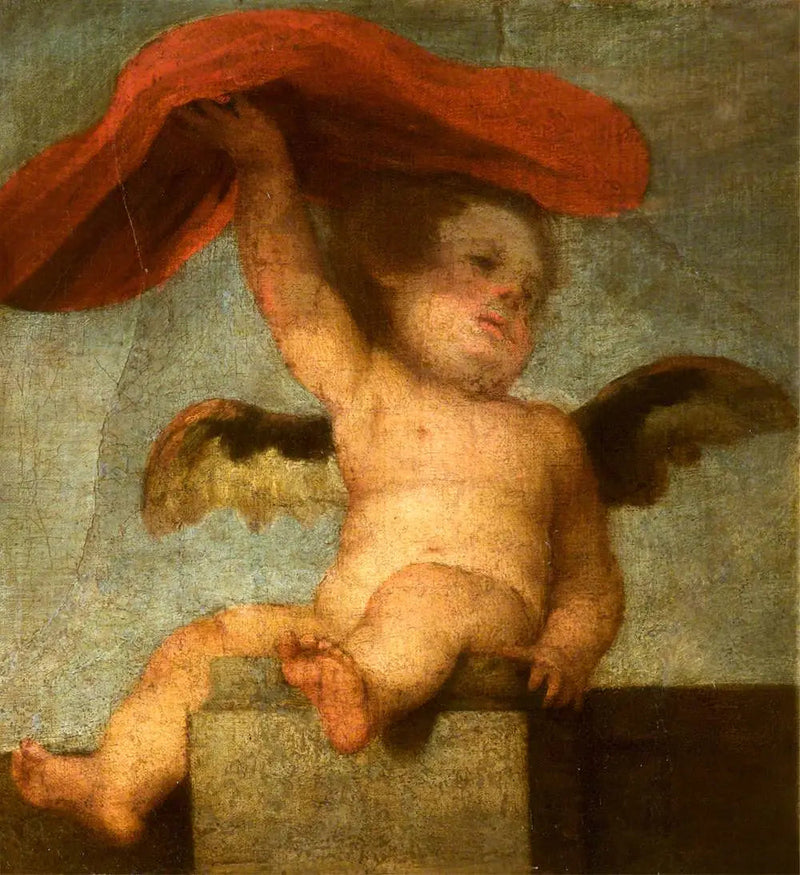 Un angioletto che tiene qualcosa di rosso : un frammento - Bartolomé Esteban Murillo