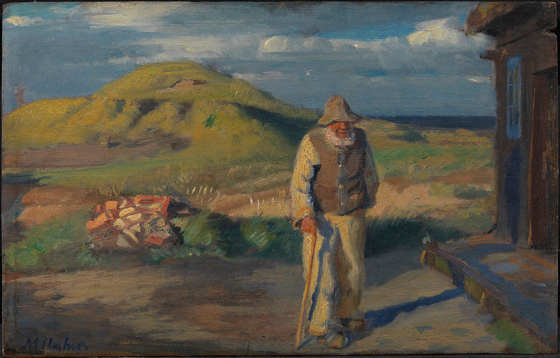 Un cieco davanti a casa sua - Michael Peter Ancher