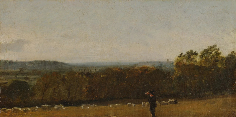 Un pastore in un paesaggio che guarda attraverso Dedham Vale in direzione di Langham - John Constable