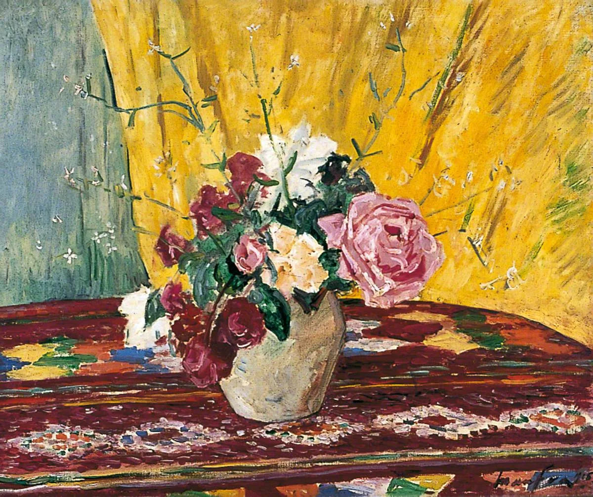 Un bouquet de roses - Maxime Maufra image 1 reproduction artisanale de tableau