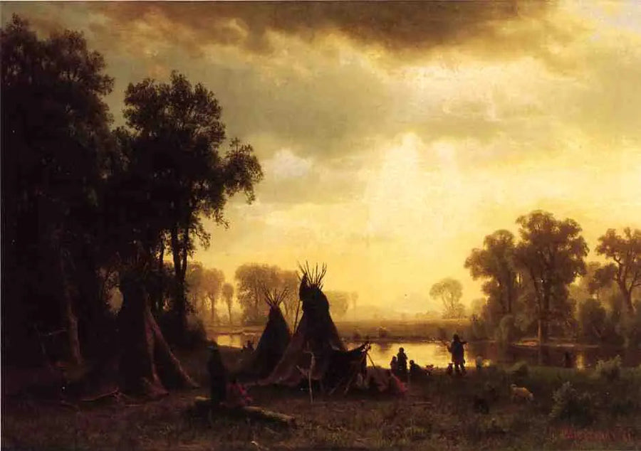 Un accampamento indiano - Albert Bierstadt