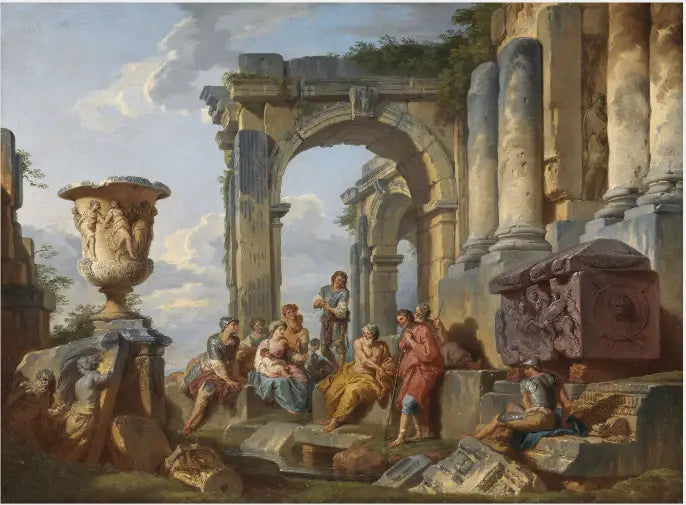 Un Capriccio con San Pietro che predica ai Romani - Giovanni Paolo Panini