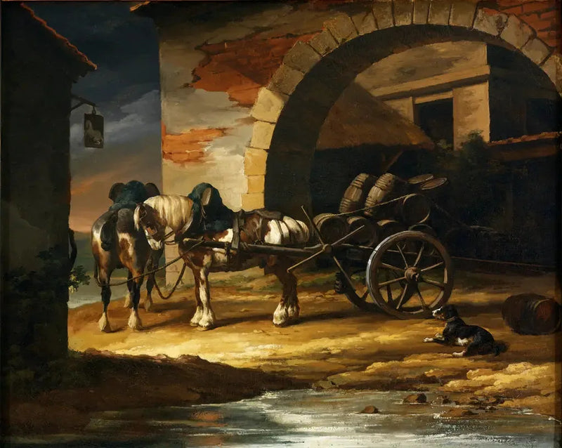 Un carrello carico di barili - Théodore Géricault