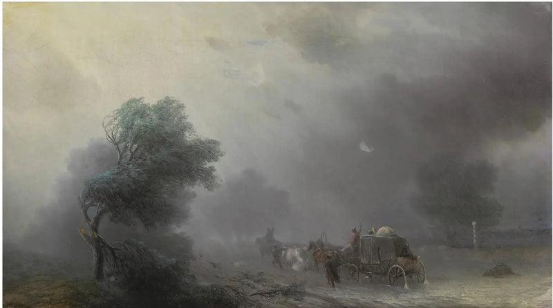 Un carrello nella tempesta - Ivan Aïvazovski
