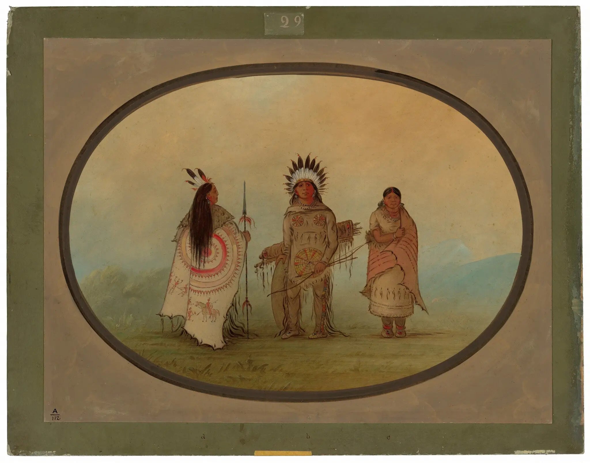 Un chef corbeau un guerrier et sa femme - George Catlin - Alpha Reproduction