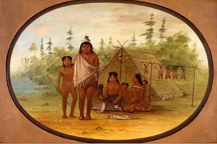 Un chef Flathead avec sa famille - George Catlin - Alpha Reproduction