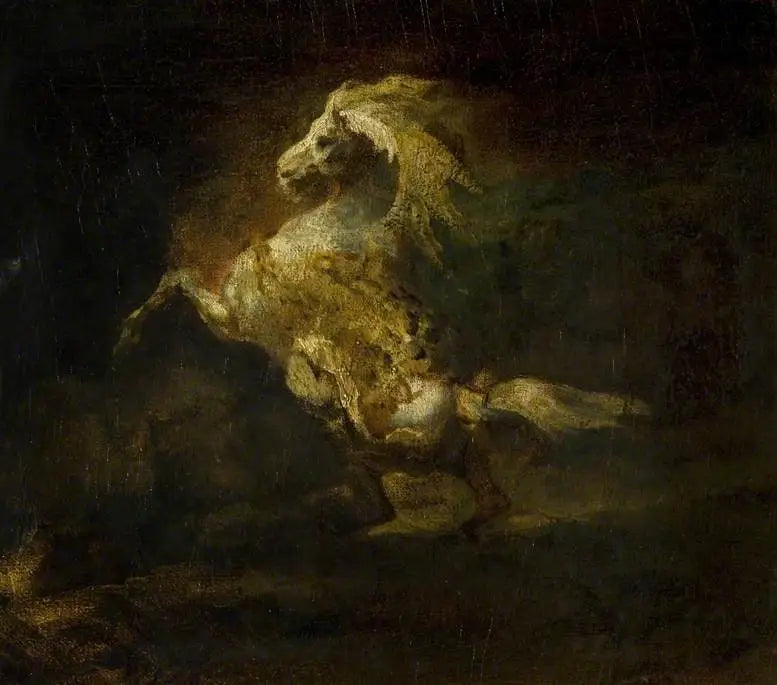 Un cavallo grigio inarcato - Théodore Géricault