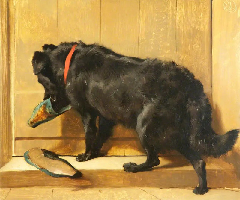 Un cane con una pantofola - Edwin Henry Landseer