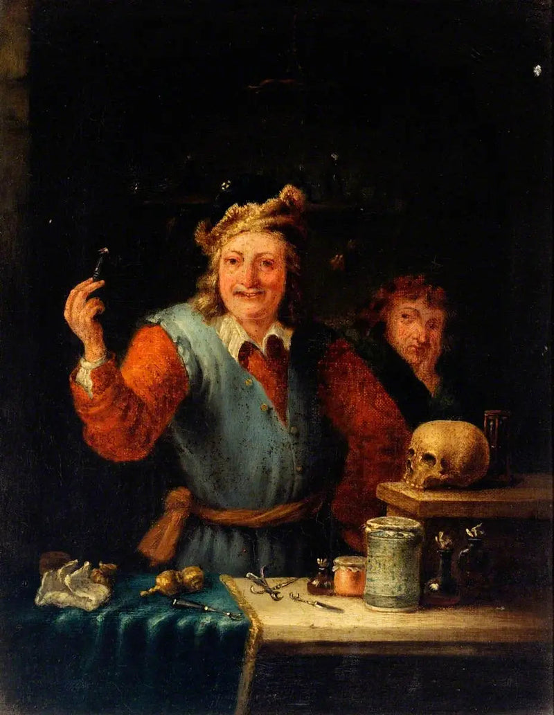 Un chirurgo mostra un dente che ha estratto - David Teniers il Giovane