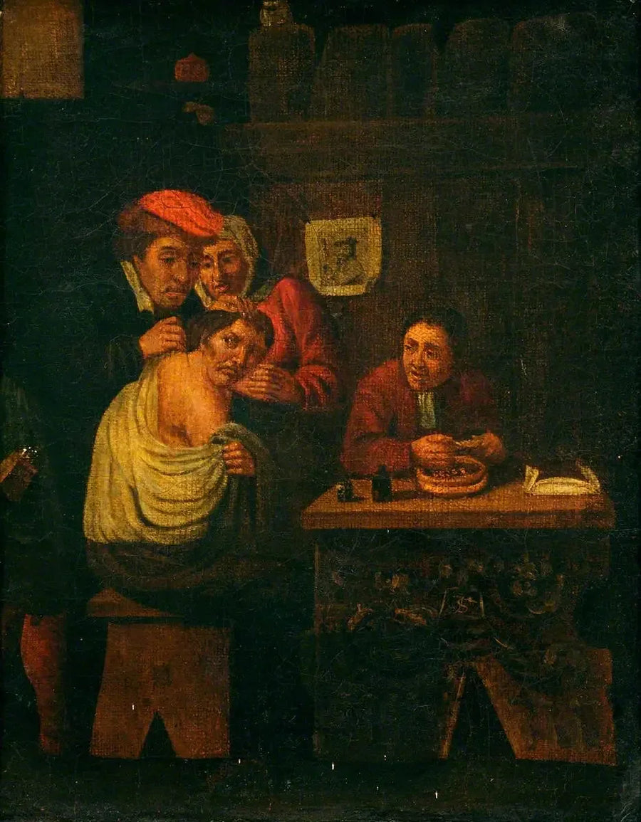 Un chirurgo che opera la spalla di un uomo - David Teniers il Giovane