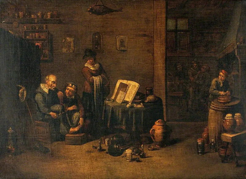 Un chirurgo che opera il piede - David Teniers il Giovane