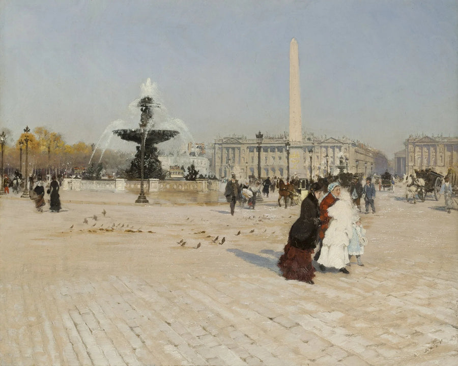 Un angolo della Place de la Concorde a Parigi - Giuseppe De Nittis