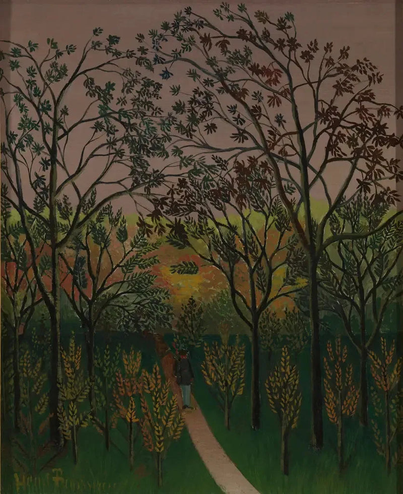 Un angolo del plateau di Bellevue. autunno, sole al tramonto - Henri Rousseau
