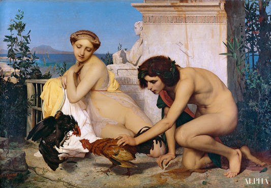 Un combat de coqs - Jean-Léon Gérôme - Reproductions de tableaux et peintures haut de gamme