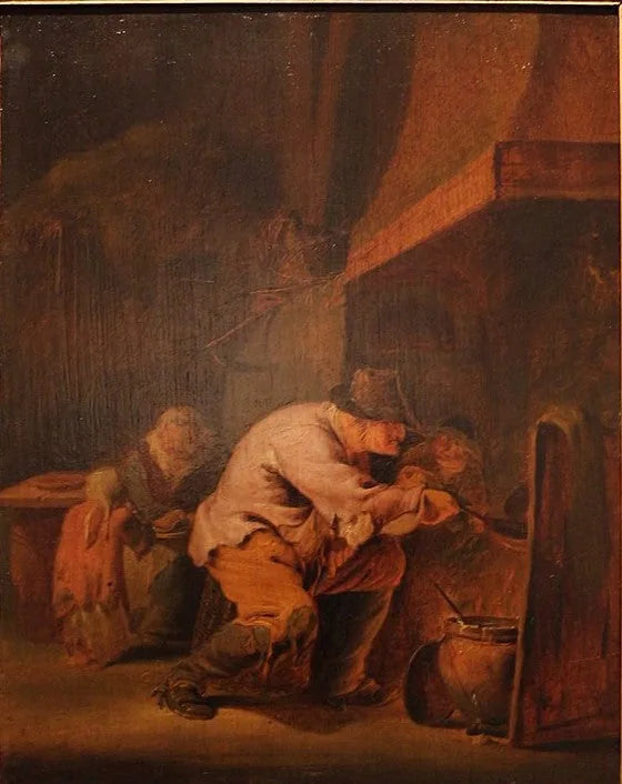 Un contadino che cucina - Jan Steen image 1 reproduction artisanale de tableau