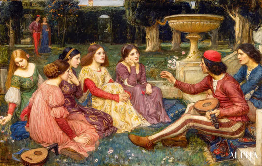 Un conte du décaméron - John William Waterhouse Reproductions de tableaux à la peinture à l’huile