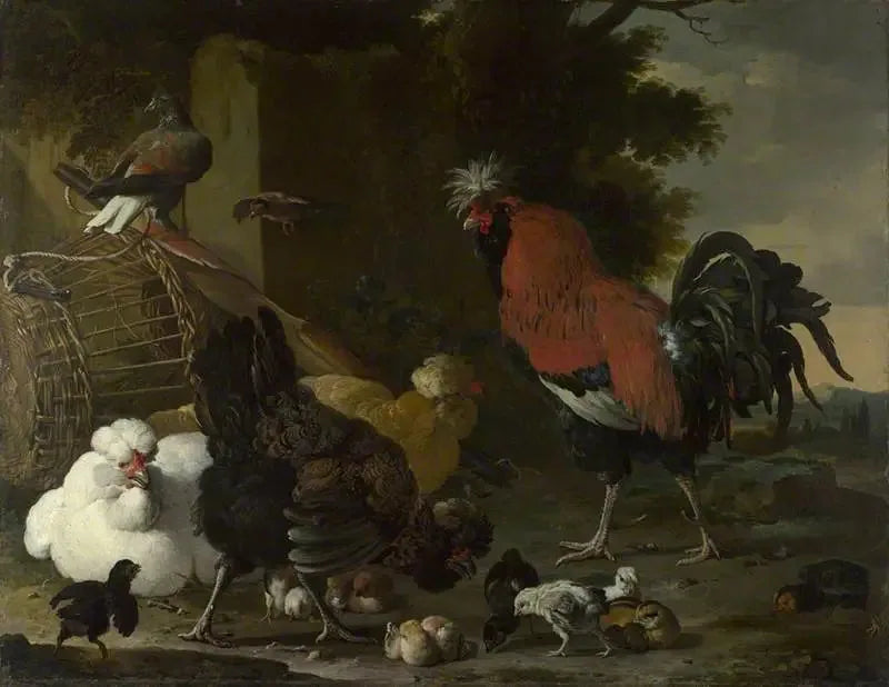 Un gallo, delle galline e dei pulcini - Melchior de Hondecoeter