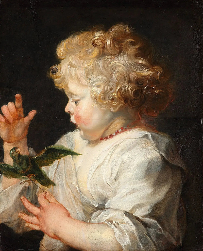 Un enfant avec un uccello - Peter Paul Rubens