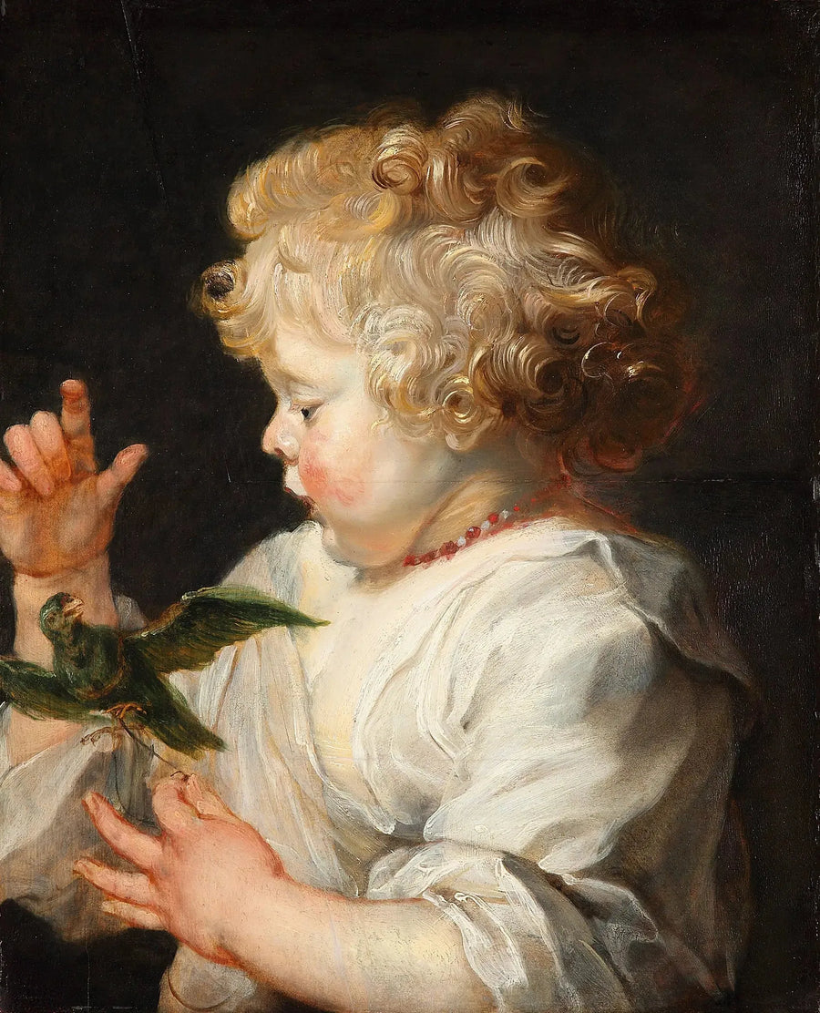 Un enfant avec un uccello - Peter Paul Rubens