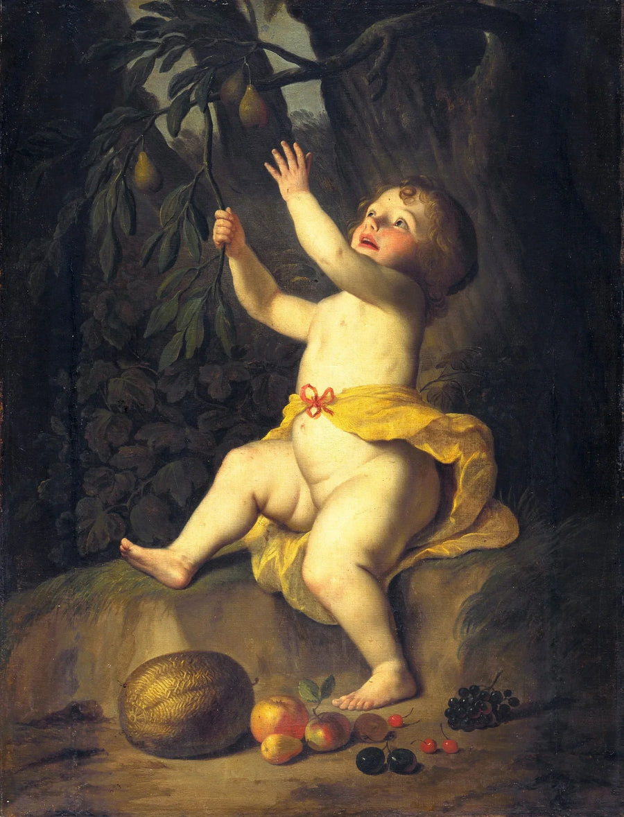 Un enfant che raccoglie frutta - Gerrit van Honthorst