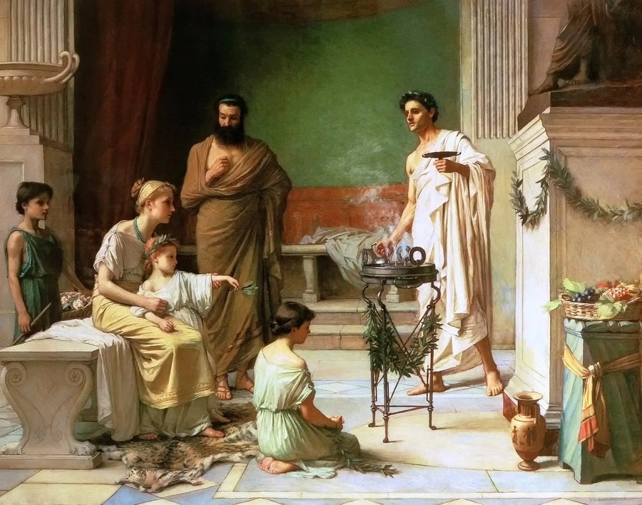 Un bambino malato portato nel tempio di Esculapio - John William Waterhouse