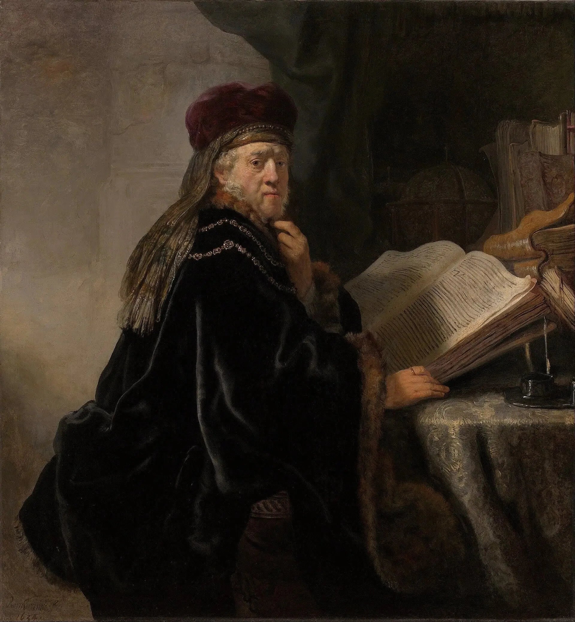 Un érudit dans son bureau - Rembrandt image 1 copie de tableau peinte à la main