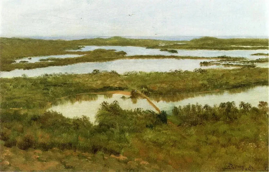 Un estuaire de rivière - Albert Bierstadt