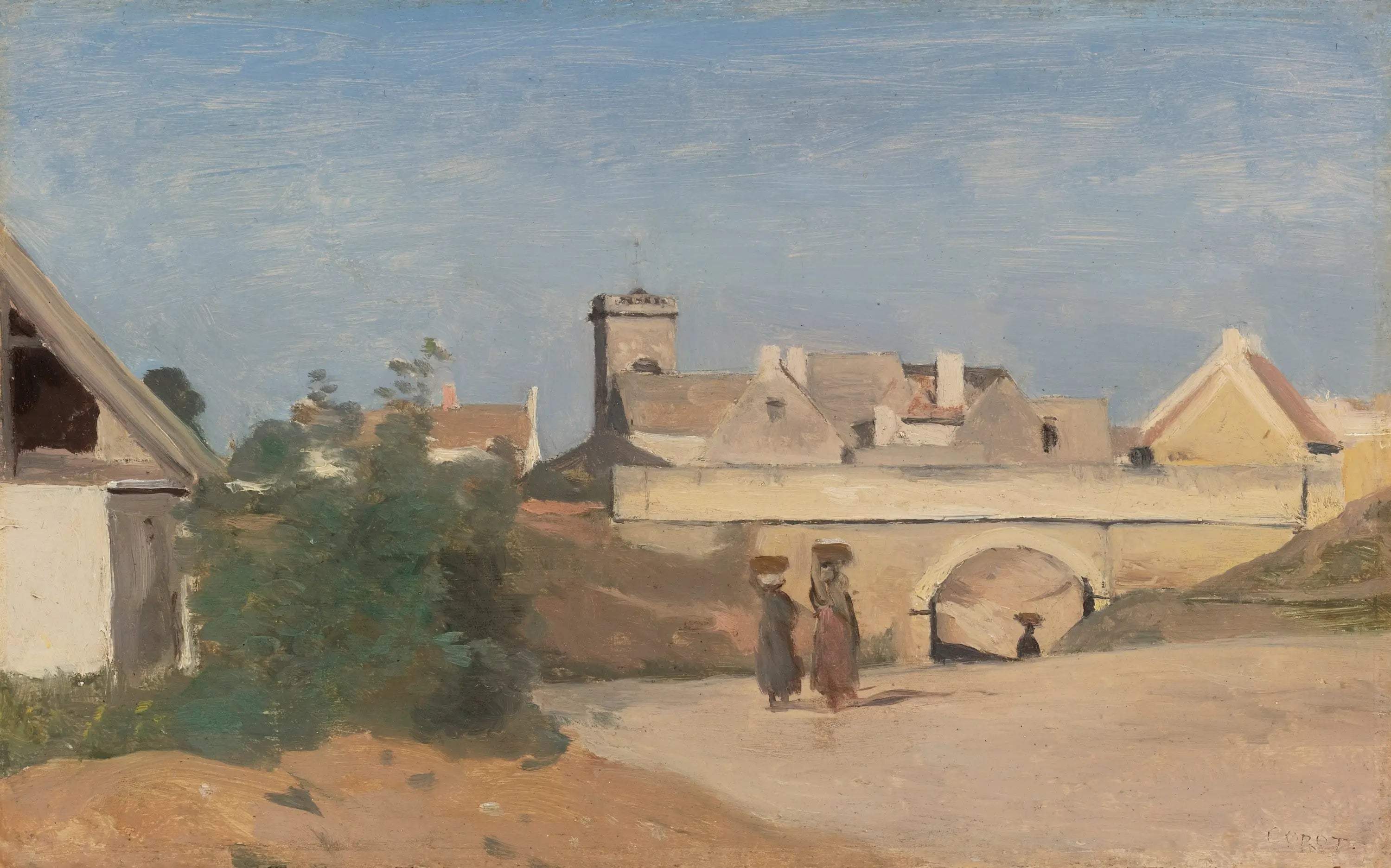 Un faubourg de ville (Rochefort-sur-Mer Charente) - Jean-Baptiste Camille Corot - Alpha Reproduction