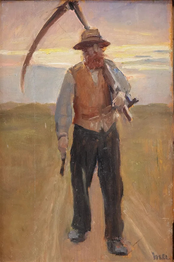 Un contadino con una falce. - Michael Peter Ancher