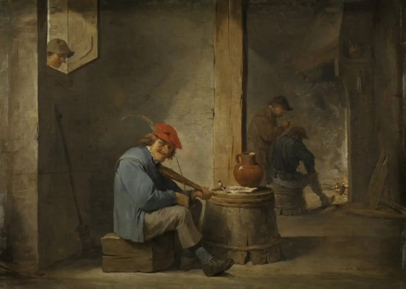 Un contadino suona la musica - David Teniers il Giovane