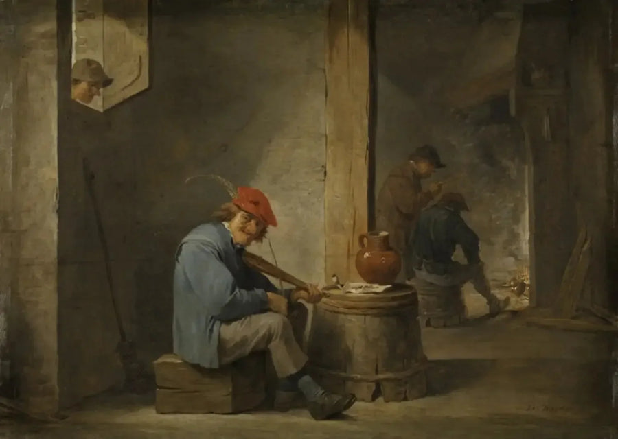 Un contadino suona la musica - David Teniers il Giovane