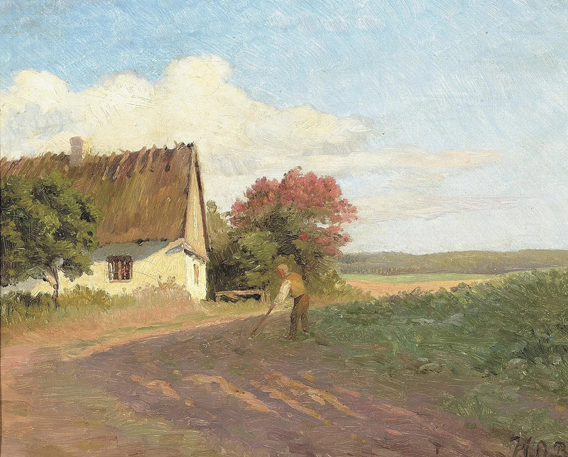 Un contadino che lavora in un campo in una giornata d'estate. - H. A. Brendekilde