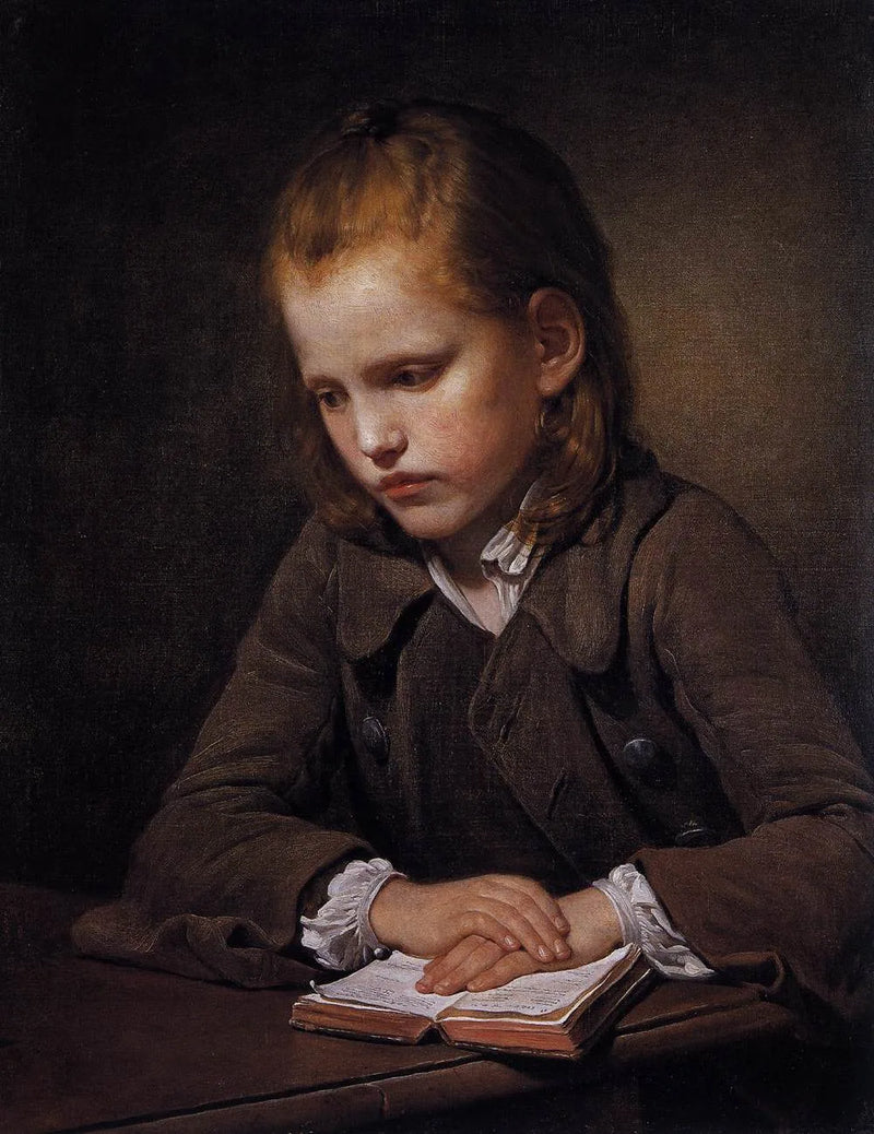 Un ragazzo con un libro di lezioni - Jean-Baptiste Greuze