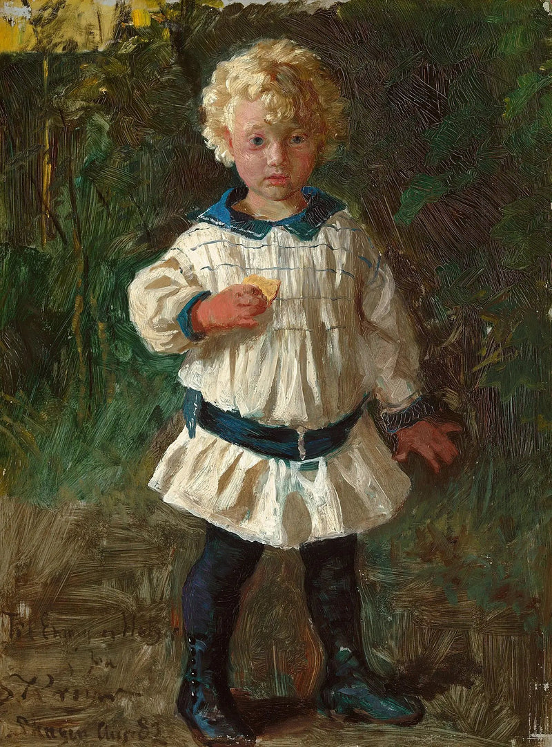 Un ragazzo biondo. Ritratto di Jens Drachmann. - Peder Severin Krøyer