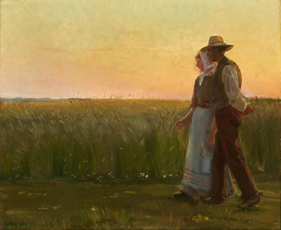 Un ragazzo e una ragazza. - Anna Ancher