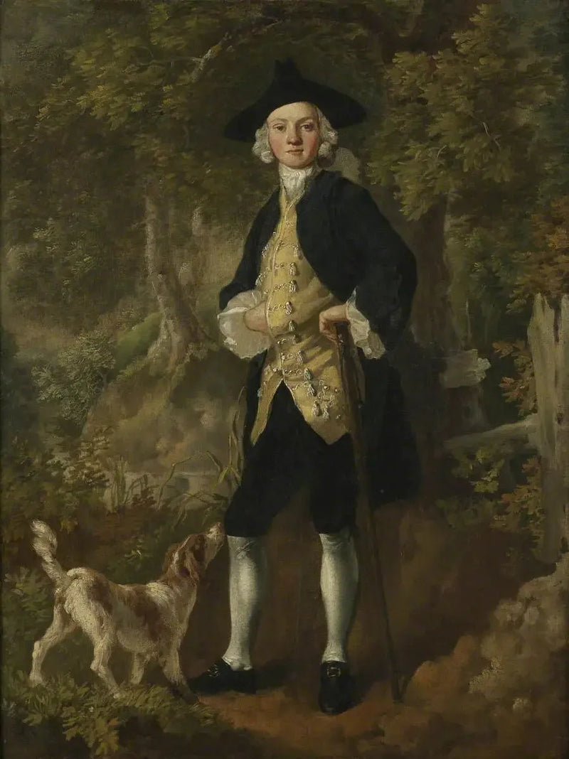 Un gentleman con un cane in un bosco - Thomas Gainsborough