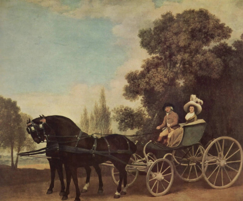 Un gentleman conducendo una donna in una phaéton - George Stubbs