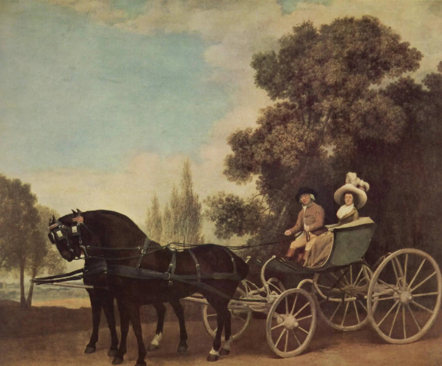 Un gentleman conducendo una donna in una phaéton - George Stubbs