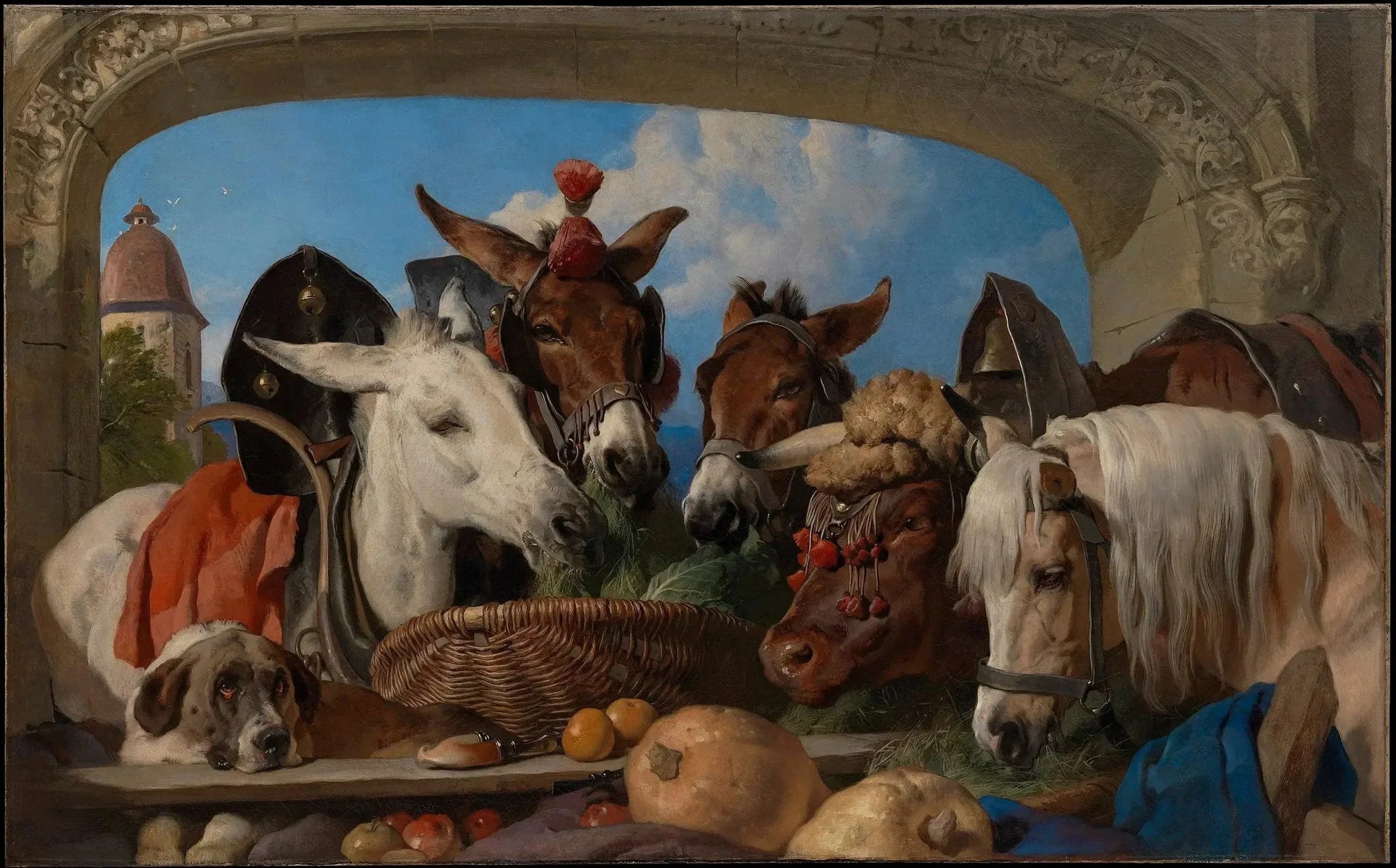 Un groupe d'animaux, Genève - Edwin Henry Landseer image 1 tableau peint à l’huile sur toile