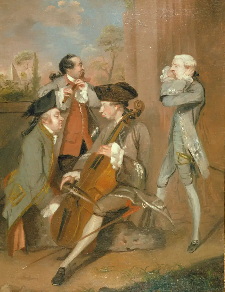 Un gruppo di caricature: Sir Charles Turner, M. Cook, M. John Woodyeare e il reverendo Dr William Drake - Joshua Reynolds