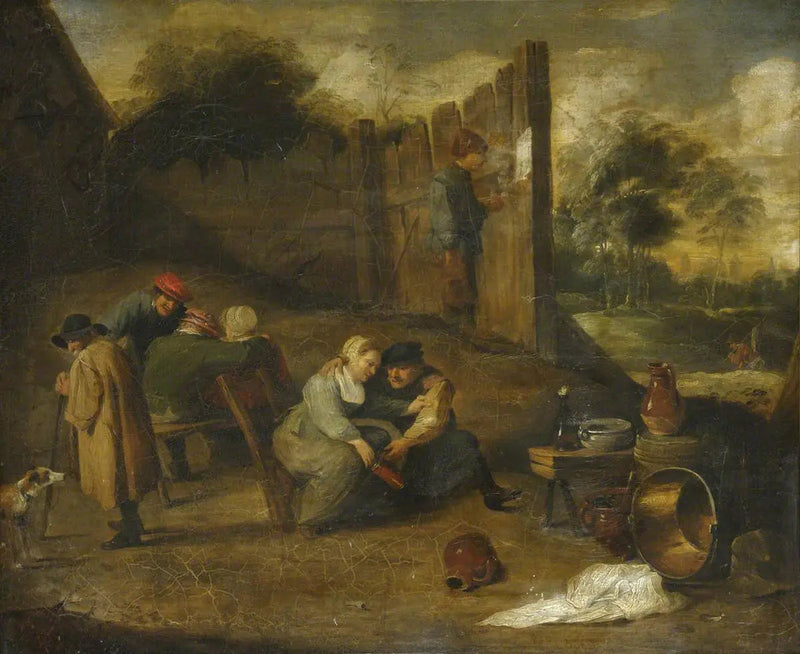 Un groupe di contadini davanti a una taverna - David Teniers il Giovane