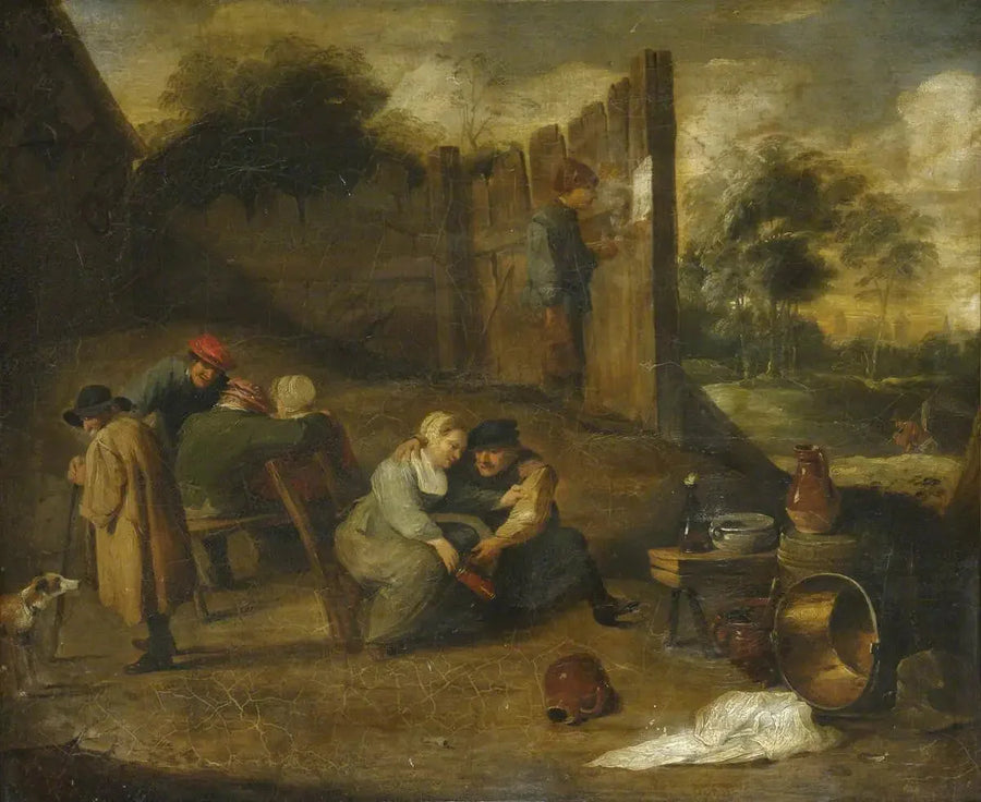 Un groupe di contadini davanti a una taverna - David Teniers il Giovane