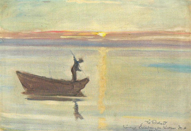 Un uomo che pesca anguille con un arpione. -Michael Peter Ancher