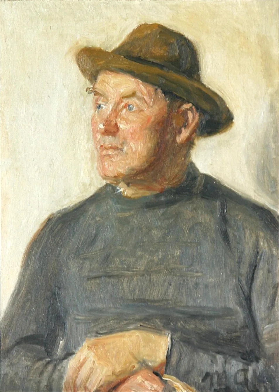 Un homme portant un chapeau. - Michael Peter Ancher image 1 reproduction réalisée par Alpha Reproduction