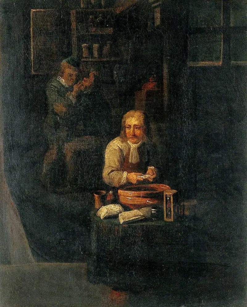 Un homme preparand un gesso - David Teniers il Giovane