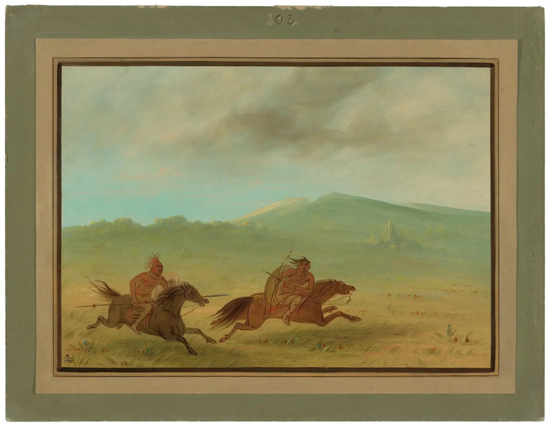 Un Indiano Osage che insegue un Camanchee - George Catlin