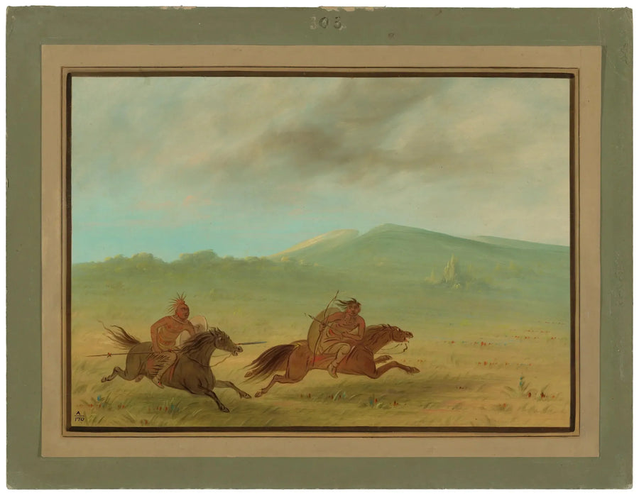 Un Indiano Osage che insegue un Camanchee - George Catlin