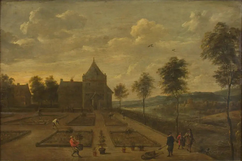 Un jardin devant une maison de campagne - David Teniers il Giovane
